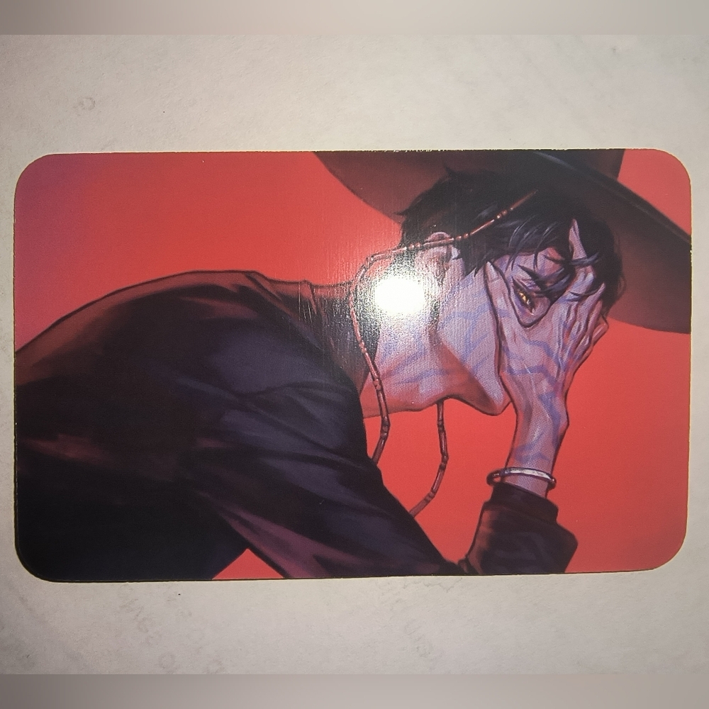 Illustrated Character Art Card - Red & Black Kpop Demon Hunters Jinu